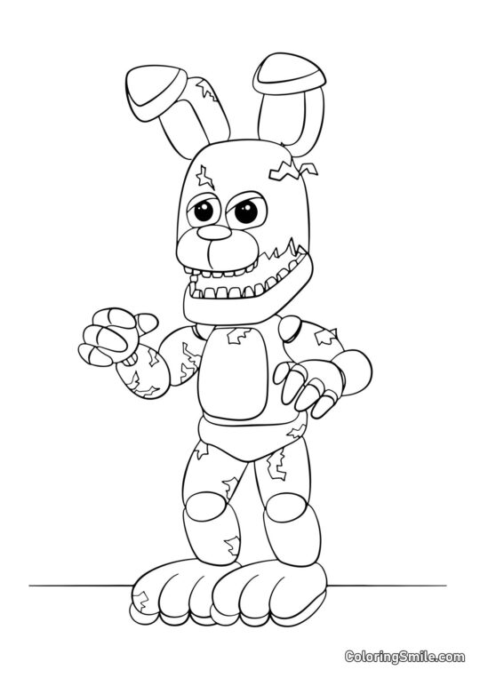 Bonnie Desgastado de FNAF - Página para Colorear