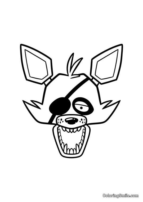 Retrato de Foxy de FNAF - Página para Colorear