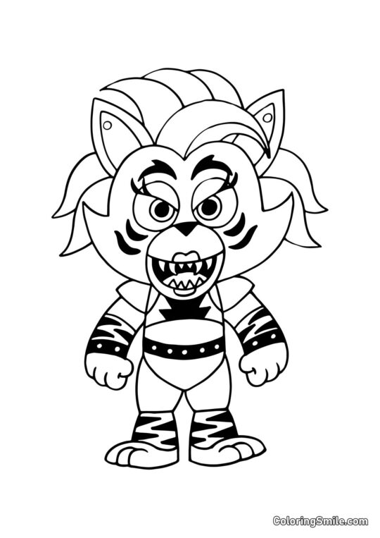 Roxanne Wolf de FNAF 9 Security Breach - Página para Colorear