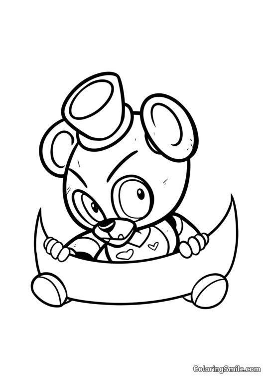 Freddy Fazbear de San Valentín - Página para Colorear