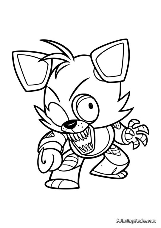 Chibi Foxy - Página para Colorear