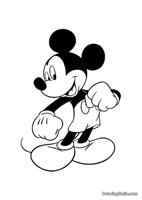 Mickey Mouse sonriendo - Página para Colorear