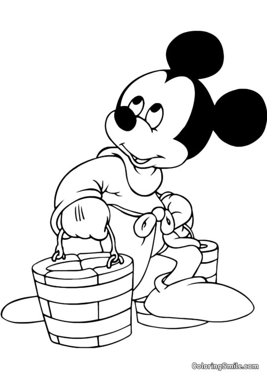 Mickey Mouse con cubos - Página para Colorear