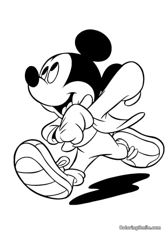 Persecución de Mickey Mouse - Página para Colorear