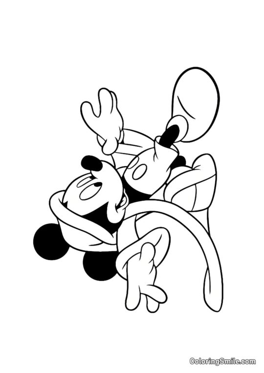 Mickey Mouse en disfraz de noche - Página para Colorear