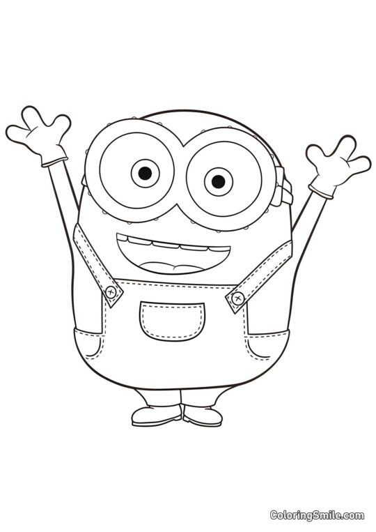 Minion Bob Feliz - Página para Colorear