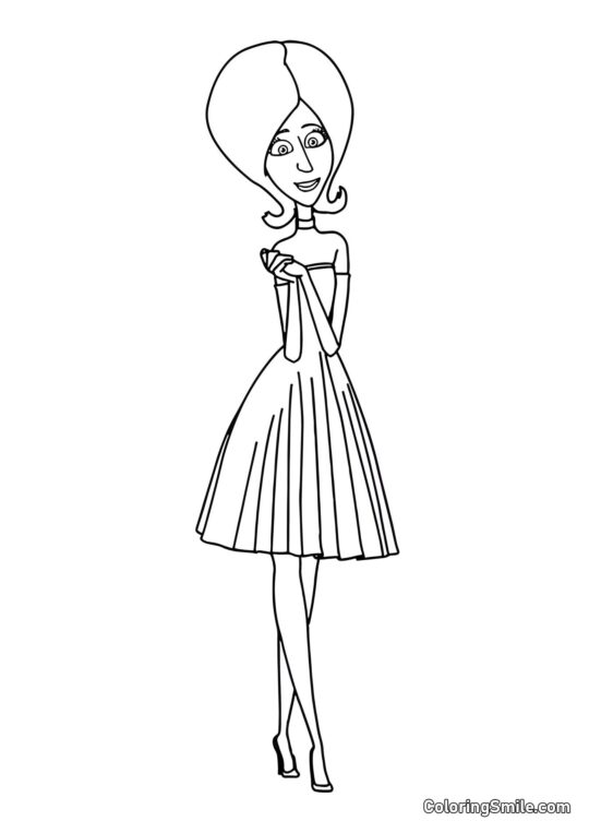 Scarlet Overkill en Vestido - Página para Colorear