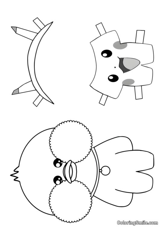 Lalafanfan con ropa (disfraz de Pikachu) Lalafanfan con ropa (disfraz de Pikachu) - Página para Colorear