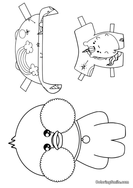 Lalafanfan con ropa (pijamas de unicornio) Lalafanfan con ropa (pijamas de unicornio) - Página para Colorear