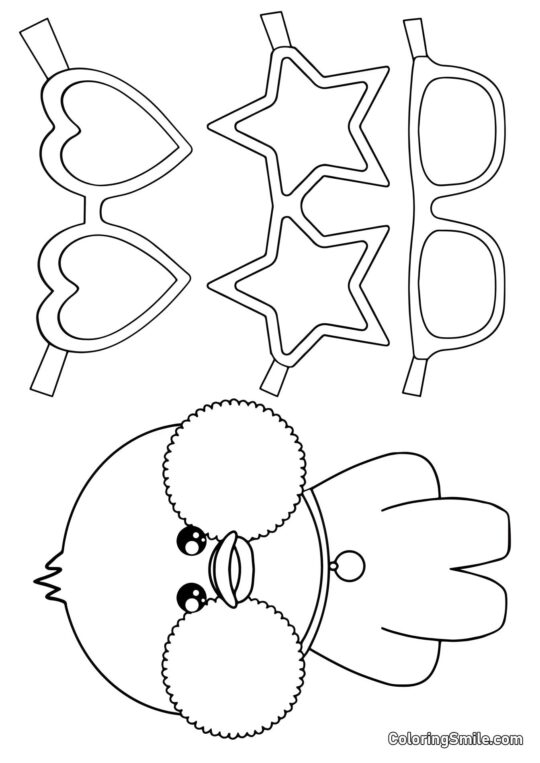 Lalafanfan con gafas de corte Lalafanfan con gafas de corte - Página para Colorear