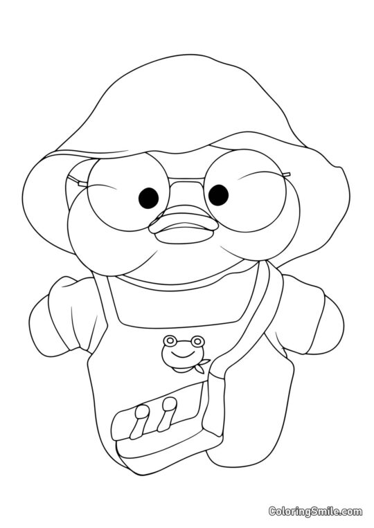 Lalafanfan con sombrero y bolso Lalafanfan con sombrero y bolso - Página para Colorear