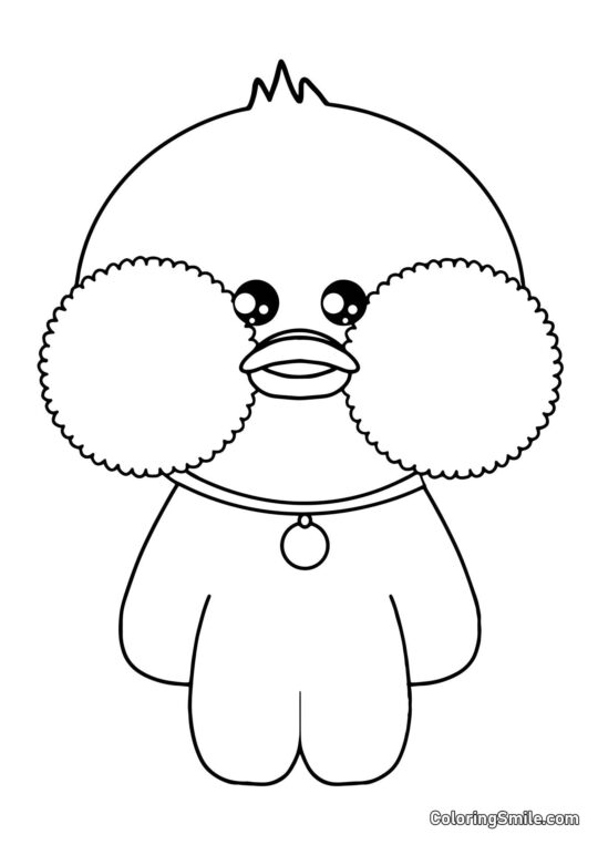 Pato Lalafanfan con medallón Pato Lalafanfan con medallón - Página para Colorear