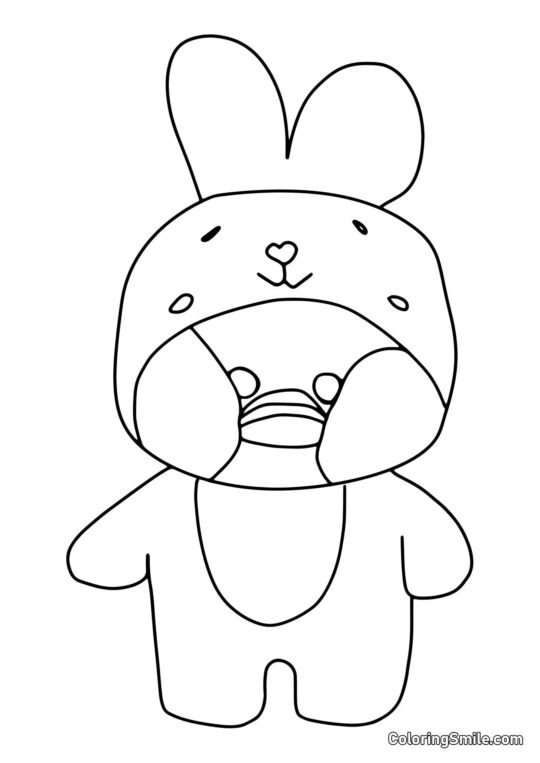 Lalafanfan en kigurumi de conejo Lalafanfan en kigurumi de conejo - Página para Colorear
