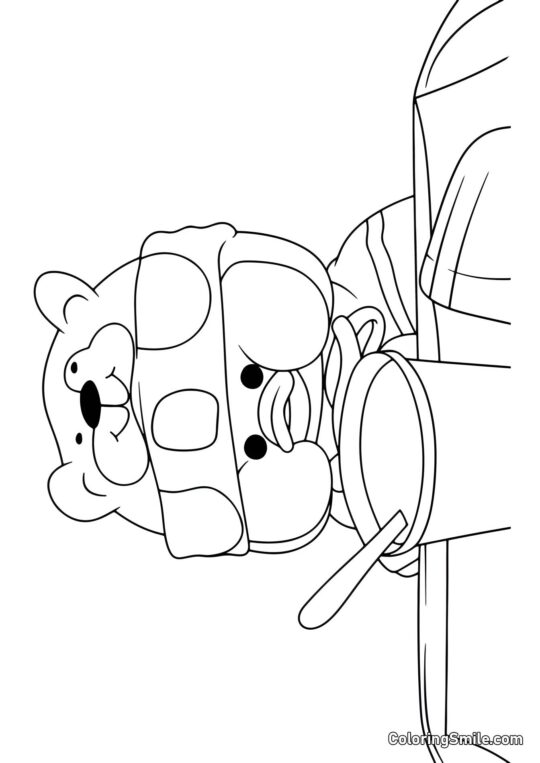 Pato Lalafanfan comiendo Pato Lalafanfan comiendo - Página para Colorear