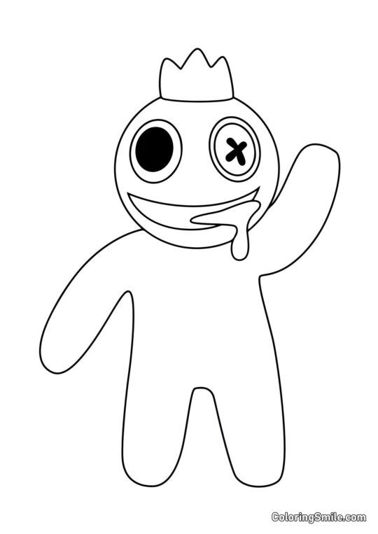 Azul de Rainbow Friends saluda Azul de Rainbow Friends saluda - Página para Colorear