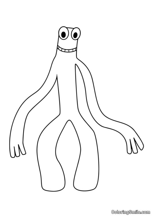 Verde sonriente de Rainbow Friends Verde sonriente de Rainbow Friends - Página para Colorear