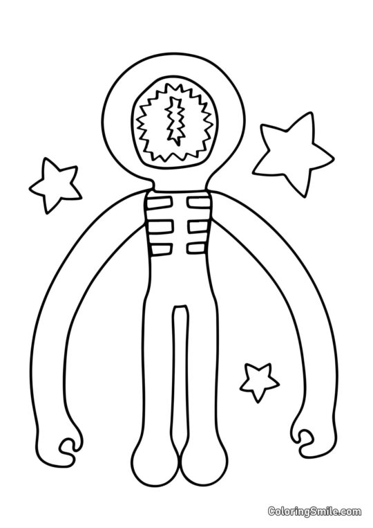 Amigo rojo con boca dentada Amigo rojo con boca dentada - Página para Colorear