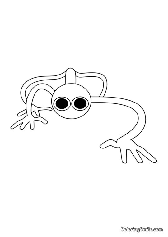 Púrpura de Rainbow Friends se desliza Púrpura de Rainbow Friends se desliza - Página para Colorear