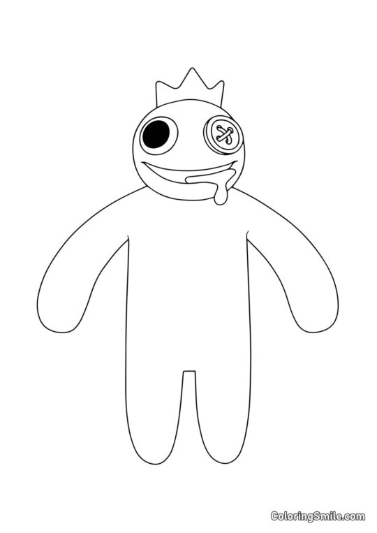 Azul de Rainbow Friends Azul de Rainbow Friends - Página para Colorear