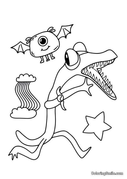 Amigo naranja corre en pánico Amigo naranja corre en pánico - Página para Colorear