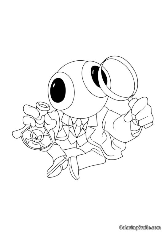 Arcoíris con veneno y lupa Arcoíris con veneno y lupa - Página para Colorear