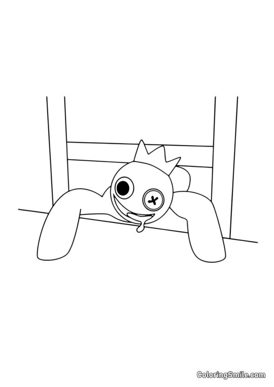 Azul sale arrastrándose de la ventilación Azul sale arrastrándose de la ventilación - Página para Colorear