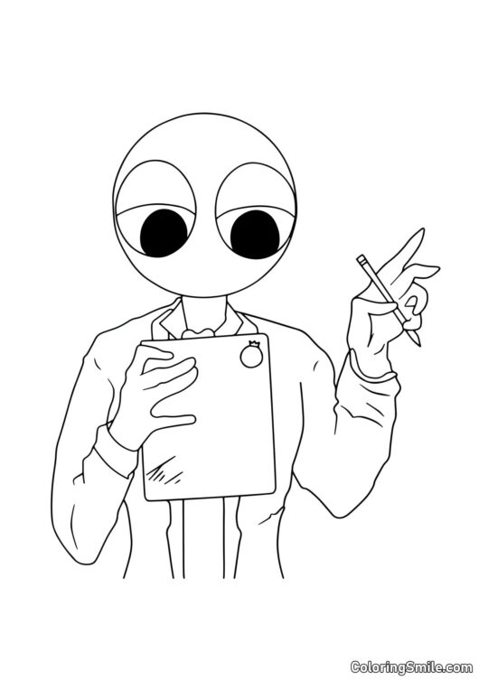 Rojo con un lápiz Rojo con un lápiz - Página para Colorear