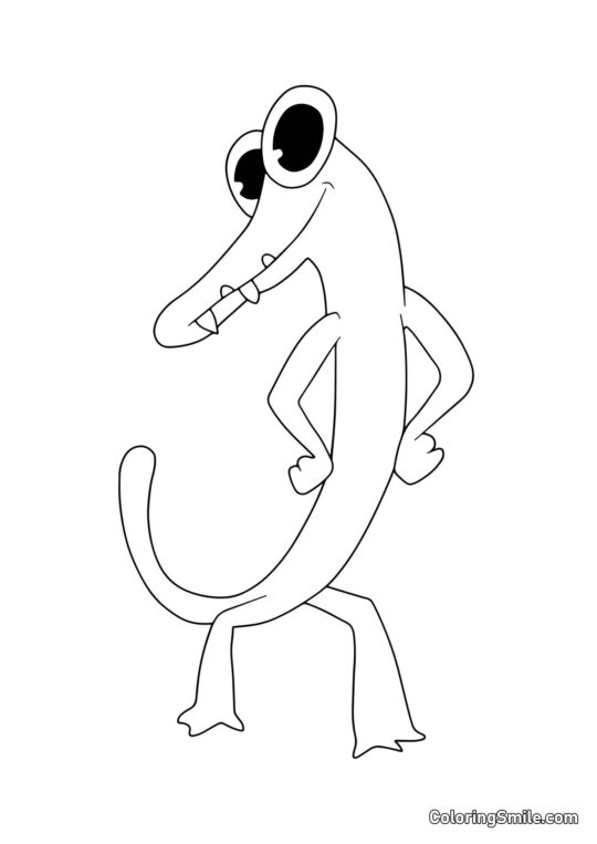 Lagarto naranja de Rainbow Friends Lagarto naranja de Rainbow Friends - Página para Colorear