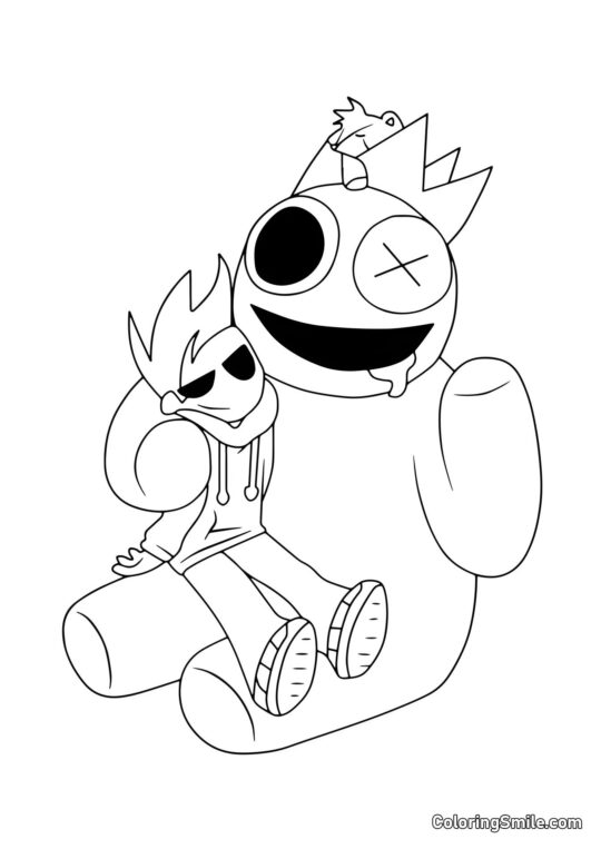 Azul se relaja con un jugador Azul se relaja con un jugador - Página para Colorear