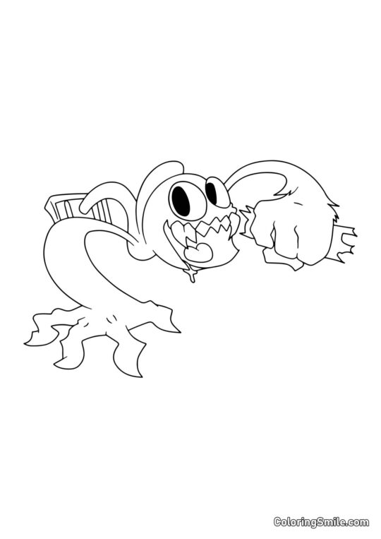 Púrpura salió arrastrándose de la ventilación Púrpura salió arrastrándose de la ventilación - Página para Colorear