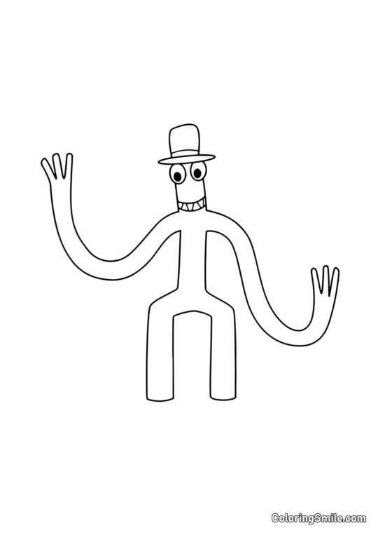 Verde con un sombrero Verde con un sombrero - Página para Colorear