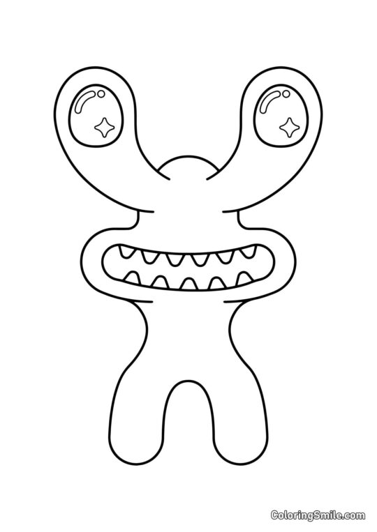 Rosa Kawaii de Rainbow Friends Rosa Kawaii de Rainbow Friends - Página para Colorear