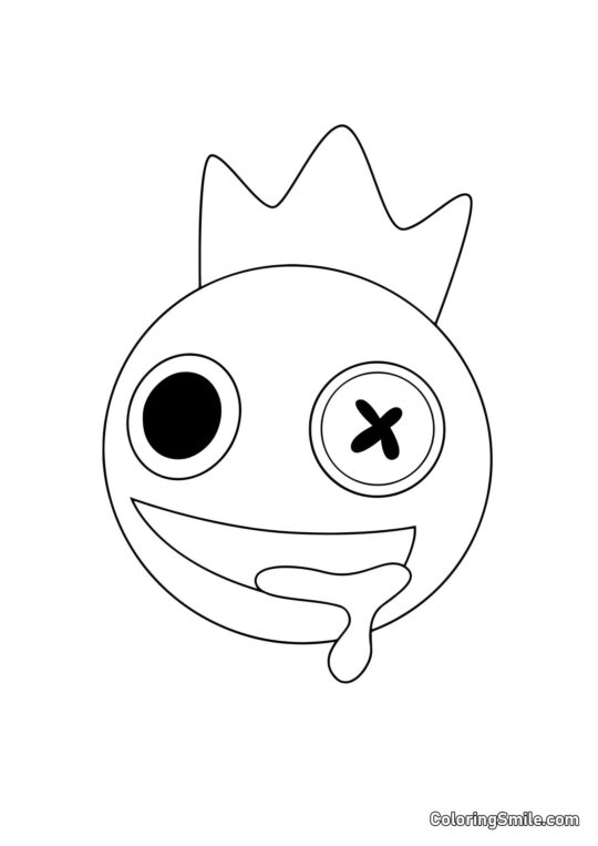 Retrato de Azul de Rainbow Friends Retrato de Azul de Rainbow Friends - Página para Colorear