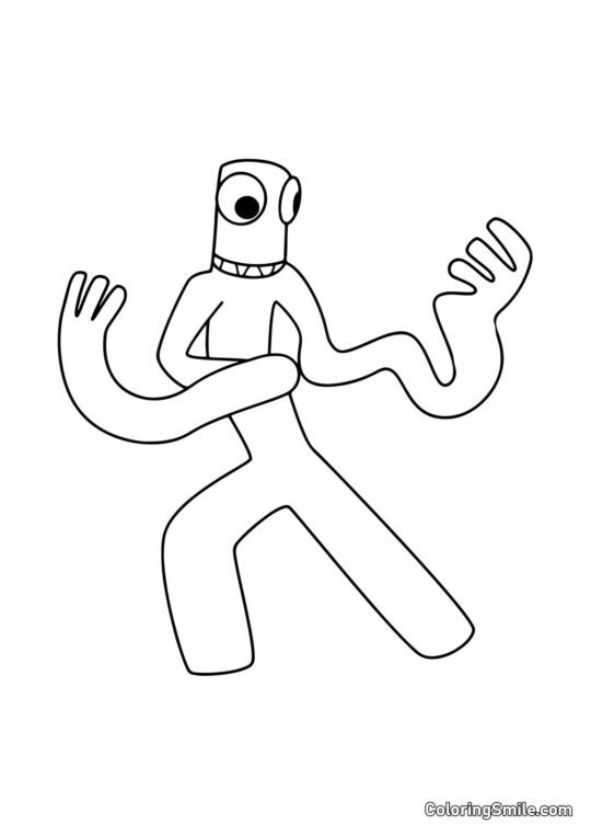 Verde con brazos largos Verde con brazos largos - Página para Colorear