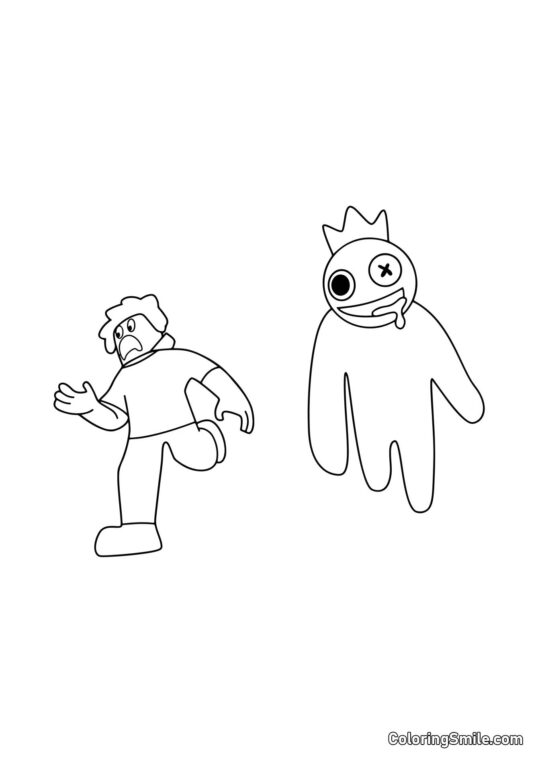 Azul persigue a un jugador Azul persigue a un jugador - Página para Colorear