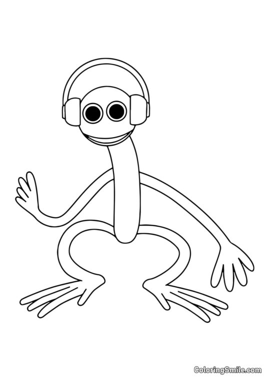 Púrpura con auriculares Púrpura con auriculares - Página para Colorear