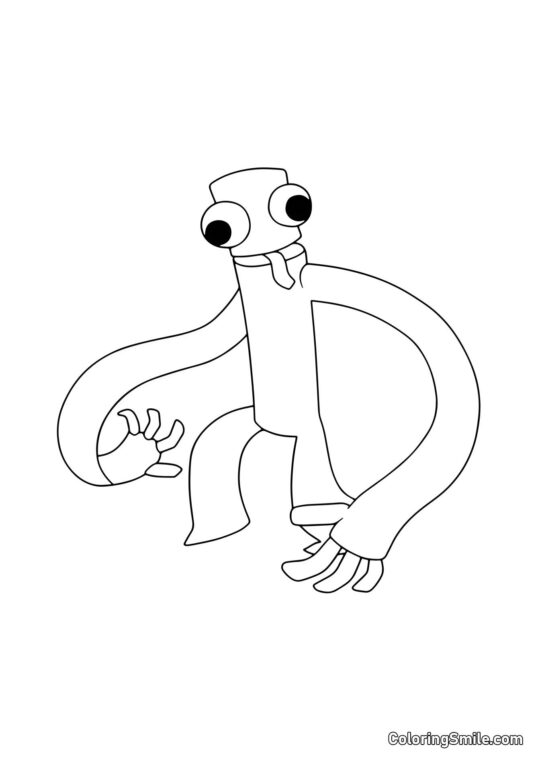 Verde saca la lengua Verde saca la lengua - Página para Colorear