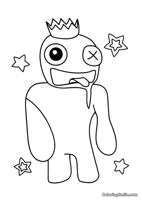 Amigo arcoíris azul Amigo arcoíris azul - Página para Colorear