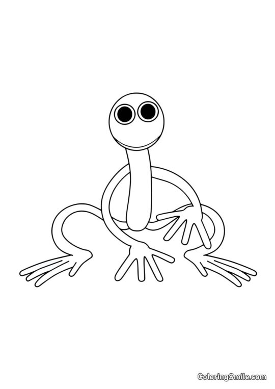 Púrpura de Rainbow Friends sentado Púrpura de Rainbow Friends sentado - Página para Colorear