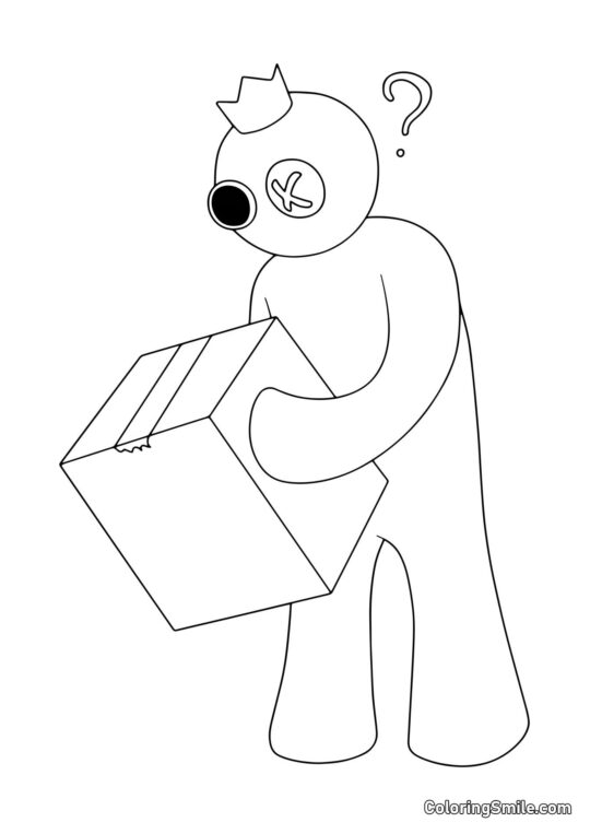 Azul y caja Azul y caja - Página para Colorear