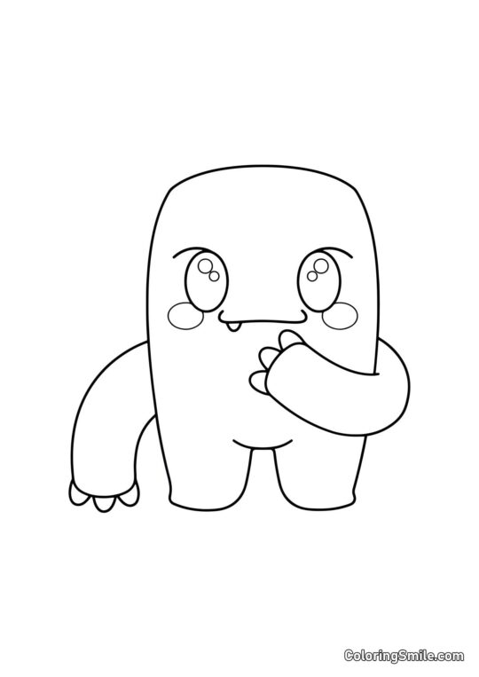 Verde Kawaii de Rainbow Friends Verde Kawaii de Rainbow Friends - Página para Colorear