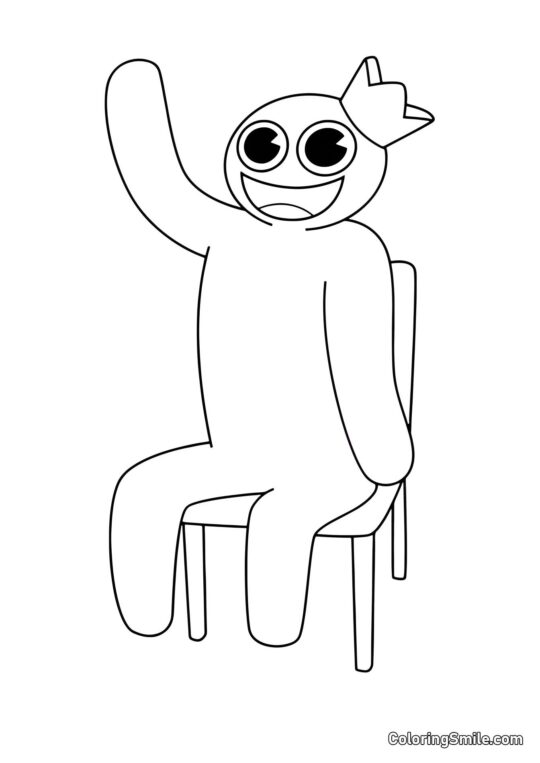 Azul sentado en una silla Azul sentado en una silla - Página para Colorear