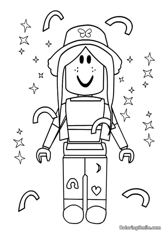 Avatar Chica de Roblox - Página para Colorear