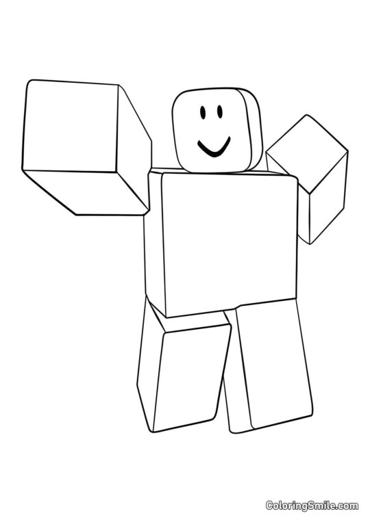 Roblox Noob Luchador Roblox Noob Luchador - Página para Colorear