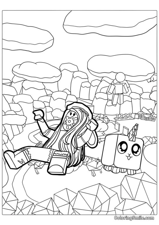 Piel de Chica de Roblox con Unicornio Piel de Chica de Roblox con Unicornio - Página para Colorear