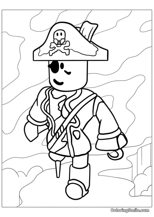 Piel de Pirata de Roblox Piel de Pirata de Roblox - Página para Colorear