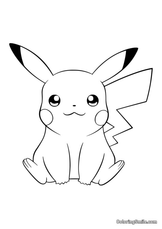 Chibi Pikachu - Página para Colorear