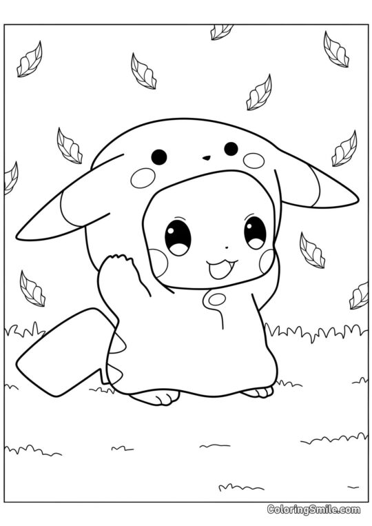 Pikachu Bebé Adorable - Página para Colorear