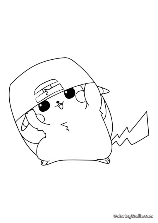 Pikachu Rapero - Página para Colorear