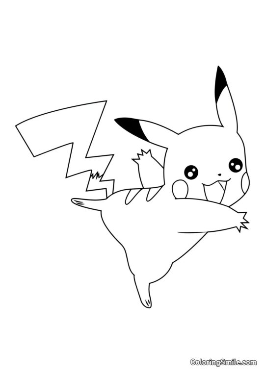 Pikachu Bailarina - Página para Colorear
